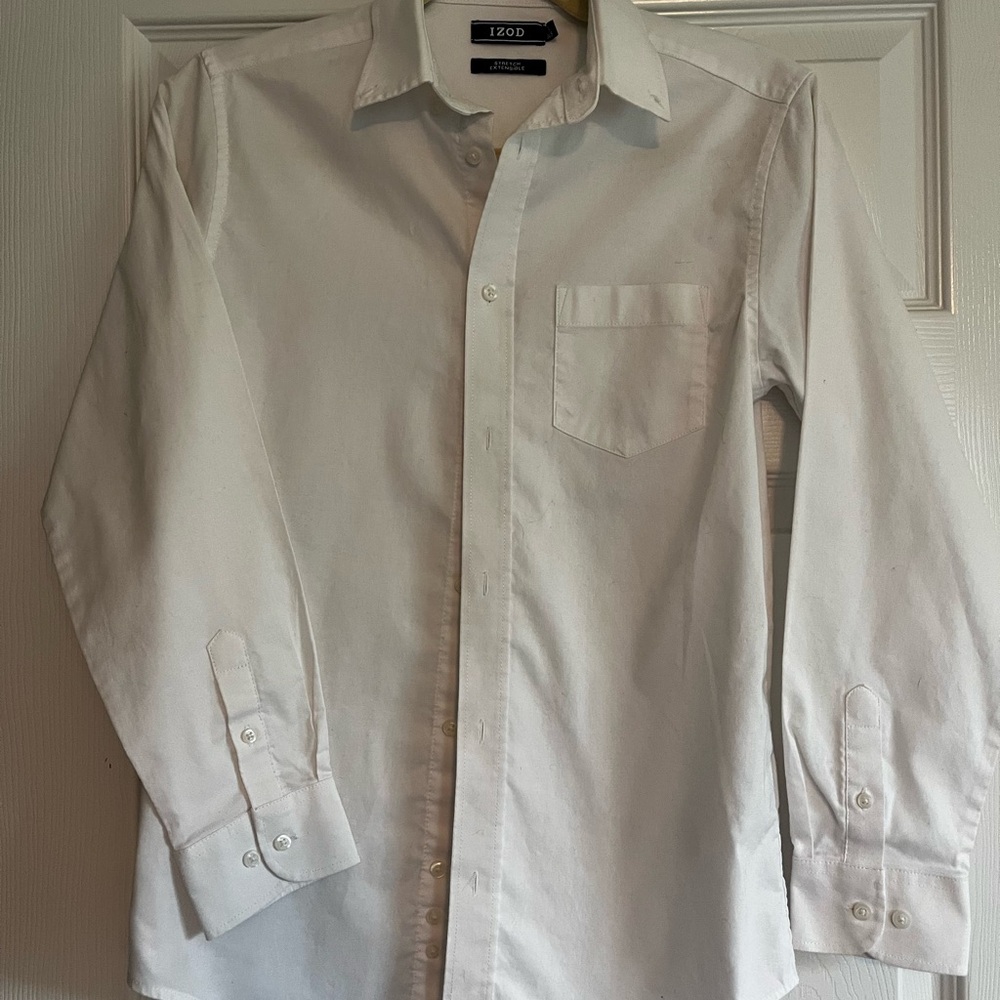 Izod White Dress Shirt Classic Long Sleeve - Picture 1 of 2